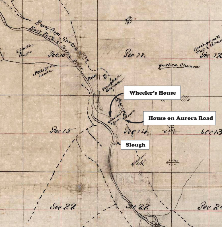 Map showing site of early Twelve Mile House