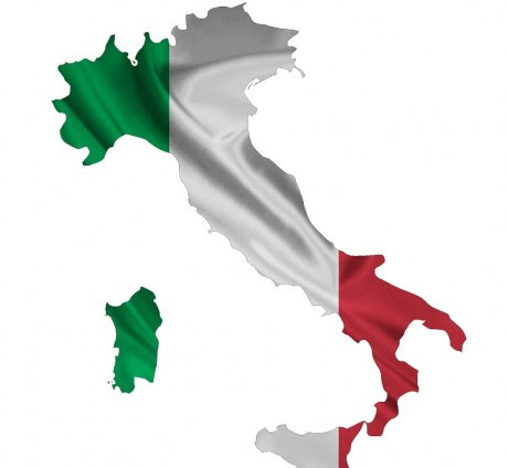 Italy Flag Map - Public Domain