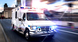 Photo of ambulance racing down the highway