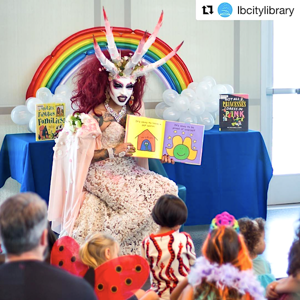 Drag-queen demon reads to kids at Michelle Obama Library