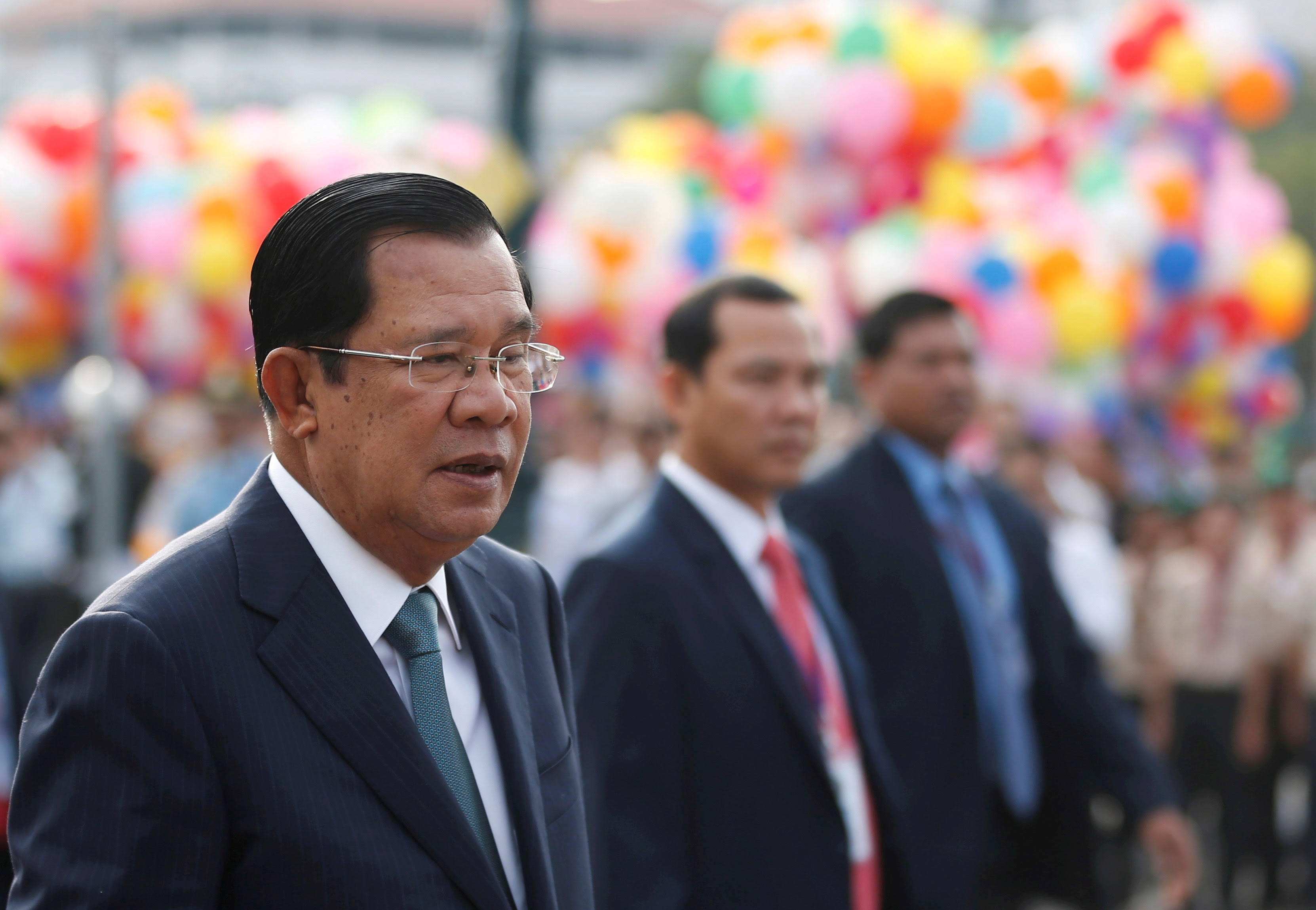 Cambodia's Prime Minister Hun Sen attends a celebrations marking the 66th anniversary of the country's independence from France, in central Phnom Penh, Cambodia, November 9, 2019. REUTERS/Samrang Pring/File Photo