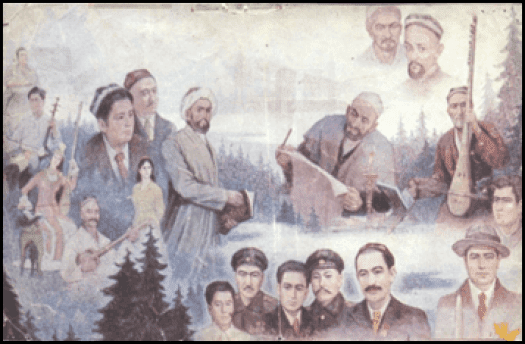 Oil painting of prominent Uyghur and Turkic people