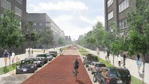 Rendering of new trees in North Loop neighborhood