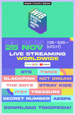 Tokopedia announced the South Korean 10 global megastar groups lineup in its first worldwide streaming ever WIB: Indonesia K-Pop Awards on 25 November 2021.