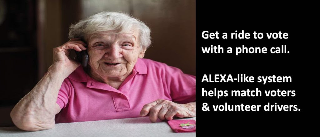Fight Republican voter suppression with Alexa like system that matches seniors with volunteer drivers
