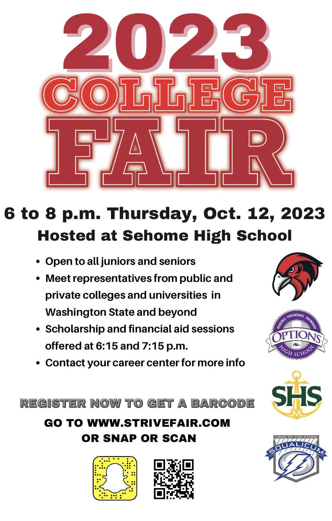 College Fair oct. 12 from 6 to 8 p.m. at Sehome High School