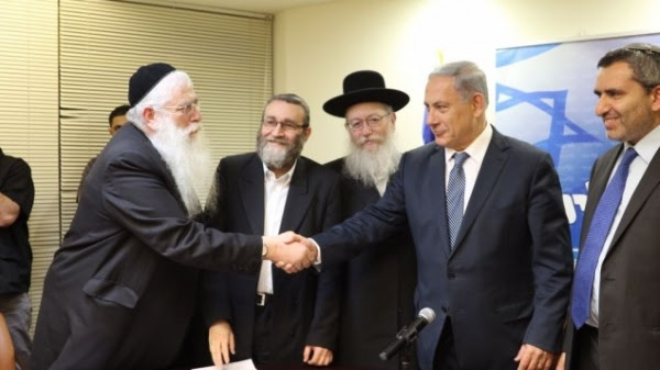 Likud's Benjamin Netanyahu signs coalition agreement with United Torah Judaism party this week.