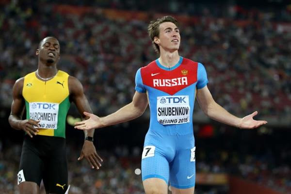 110m hurdles winner Sergey Shubenkov at the IAAF World Championships, Beijing 2015 (Getty Images)