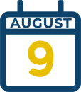 August 9 Calendar Icon