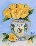 Yellow Roses in French Country Pitcher - Posted on Monday, January 12, 2015 by kim Peterson