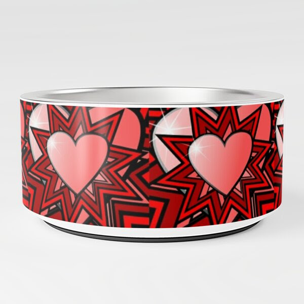 Pink Heart with Red Abstract Pattern, RBSSG