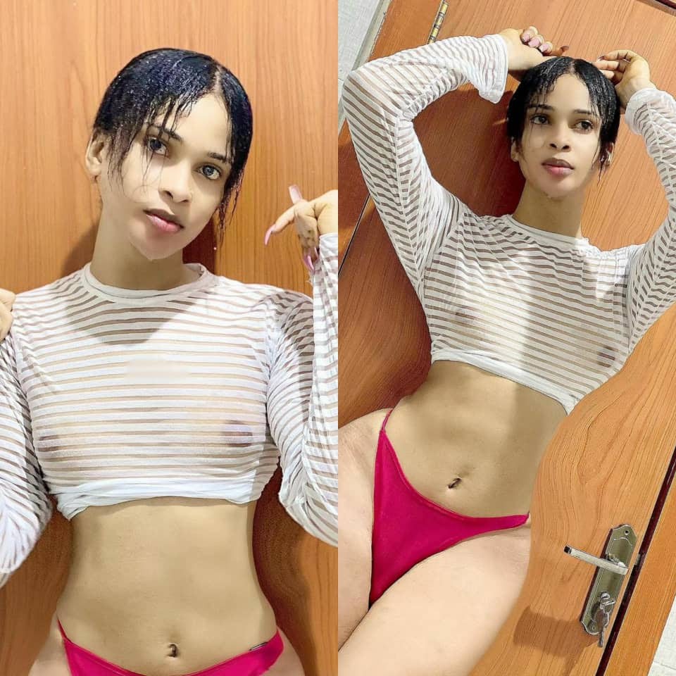 Nigerian transgender, Deevah, flashes his boobs and curves in new racy photos