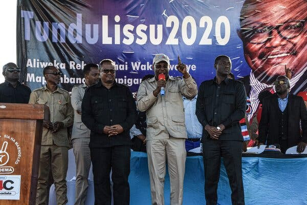 In Tanzania, Tundu Lissu, center, who survived an assassination attempt in 2017, returned to run in an October election. He has since left for exile in Belgium.