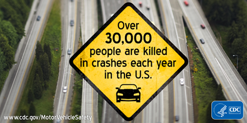 Over 30,000 people are killed in crashes each year in the U.S.