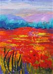ACEO art trading card Poppy Meadow 1 - Posted on Sunday, January 4, 2015 by Marion Hedger