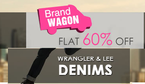 Minimum 60% off on Wrangle & Lee Denims