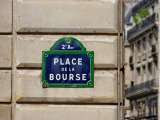 Panneau de la place de la Bourse à Paris