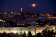 Supermoon over Jerusalem