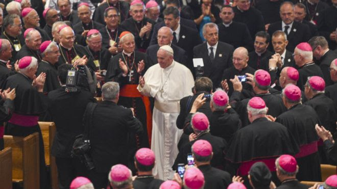 El papa Francisco en su reunión con los obispos en Estados Unidos