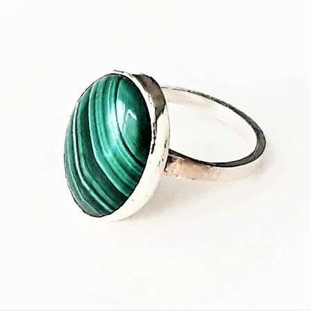 Sterling Silver and Malachite Ring