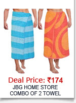 JBG Home Store Combo of 2 Cotton Bath Towel