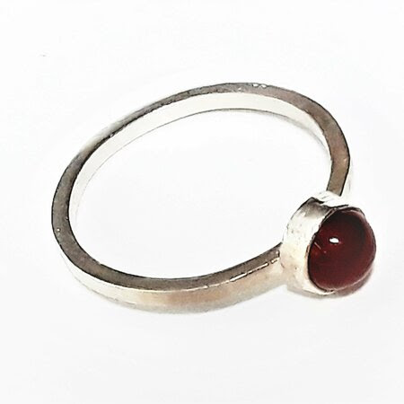 Sterling Silver and Garnet  Ring