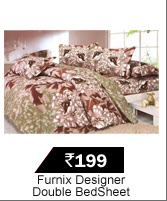 Furnix Designer Double Bed Sheet + 2 Pillow Covers D.No. 1128
