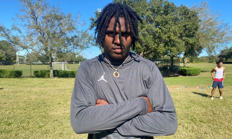 Cedric Baxter poses for photo after workout