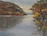 Red Barge on a Gray Day - Posted on Thursday, December 18, 2014 by Jamie Williams Grossman
