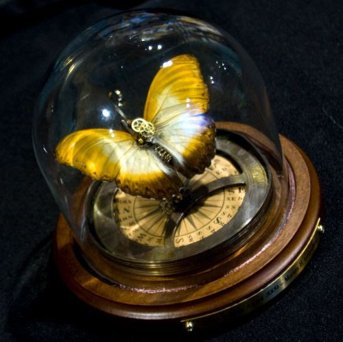 Image of the Kate Wilhelm Solstice Award, which features a giant butterfly.