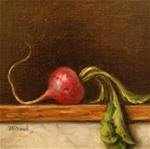 Radish and Marble,  Oil on 6"x6" Linen Panel - Posted on Thursday, January 22, 2015 by Carolina Elizabeth