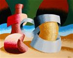 Mark Webster - Abstract Geometric Beer Mug and Bottle Oil Painting - Posted on Tuesday, March 10, 2015 by Mark Webster