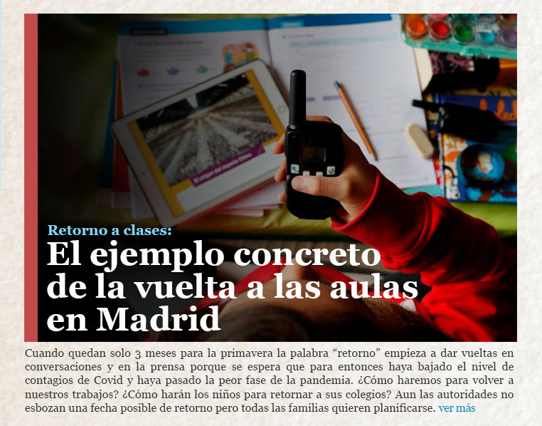 Retorno a clases: el ejemplo concreto de la vuelta a las aulas en Madrid