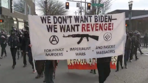 'Imaginary' Antifa Terrorists Attack Seattle & Portland, Smashed Up Dem HQ and Burned American & Biden Flags