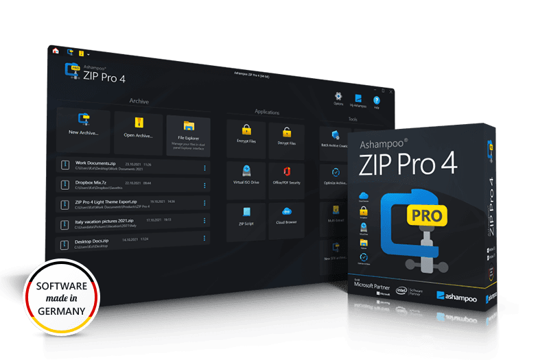 Ashampoo ZIP Pro 4 Feature Benefits