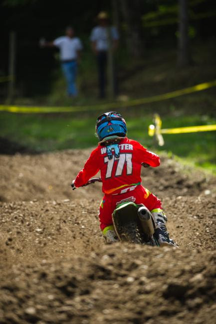 Samantha Webster competing in the Women 122-500cc class.