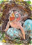 ACEO Firstborn Baby Bird and Eggs in Nest Featherless by Penny StewArt - Posted on Wednesday, March 18, 2015 by Penny Lee StewArt