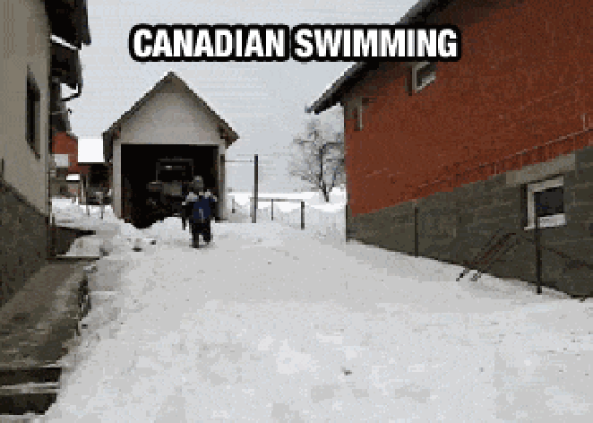 Swimming in snow