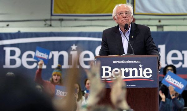 Sen. Bernard Sanders was targeted in a campaign that said his policies would reelect President Trump. (Associated Press)