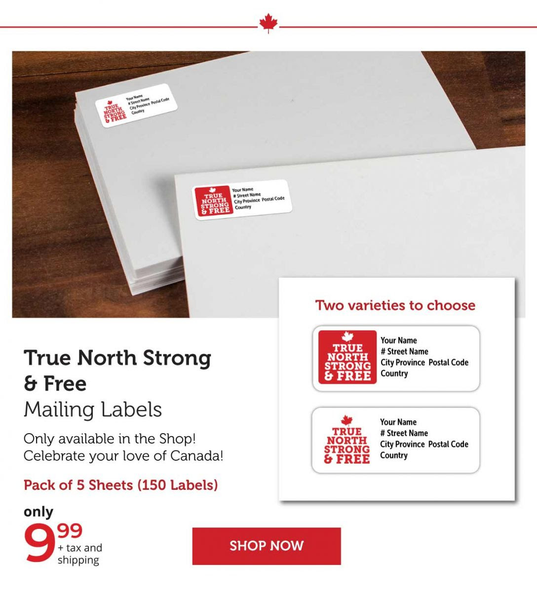 True, North, Strong & Free Mailing Labels
