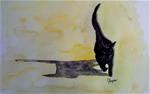 Watercolor Black Cat Painting- "Mean Old Cat" - Posted on Wednesday, April 1, 2015 by James Lagasse