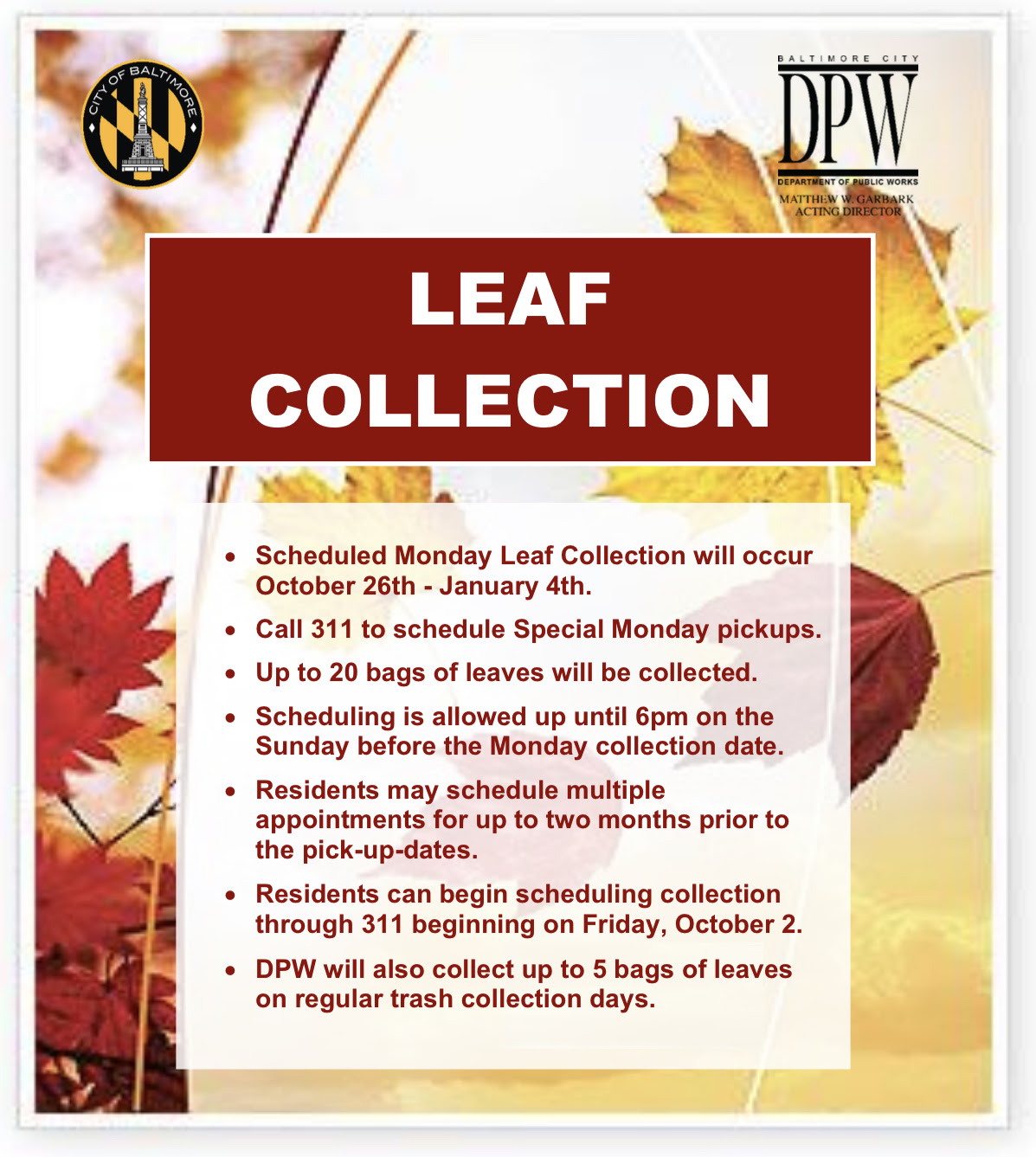Leaf Collection Flyer October 2020