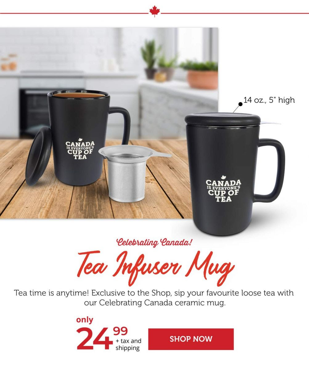 Celebrating Canada Matte Black Tea Infuser Mug