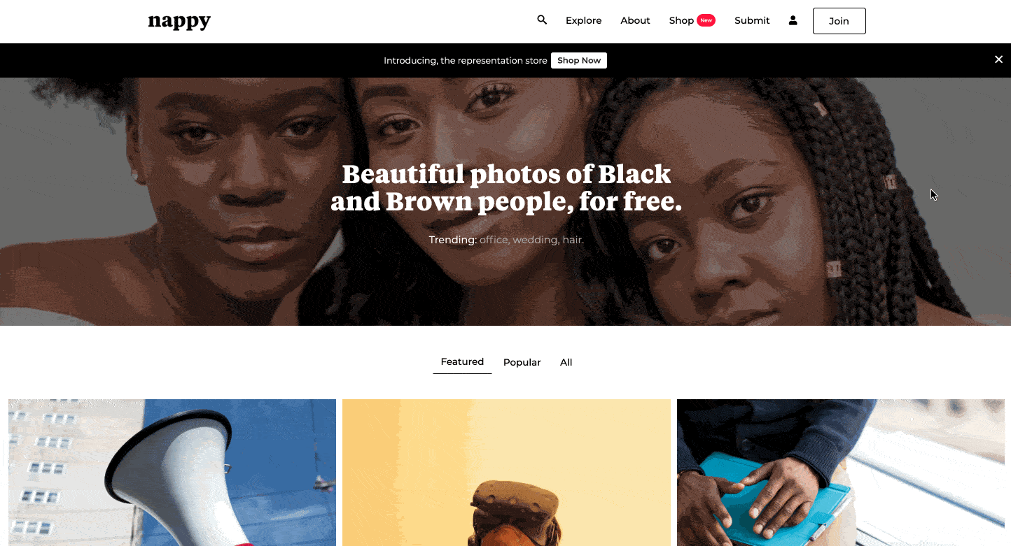 An image has a profound effect on our perception of issues and people. Over time solidifies into beliefs. So change starts with the images we use in our communications. Nappy is a free resource with free photos of Black and Brown.