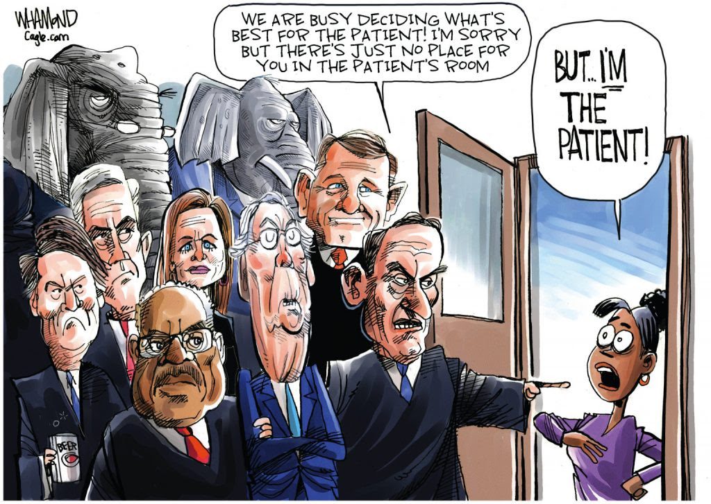 Republicans and a conservative stacked Supreme Court deny women reproductive healthcare and control over their bodies