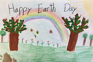 Earth Day 2020 first grade poster contest winner