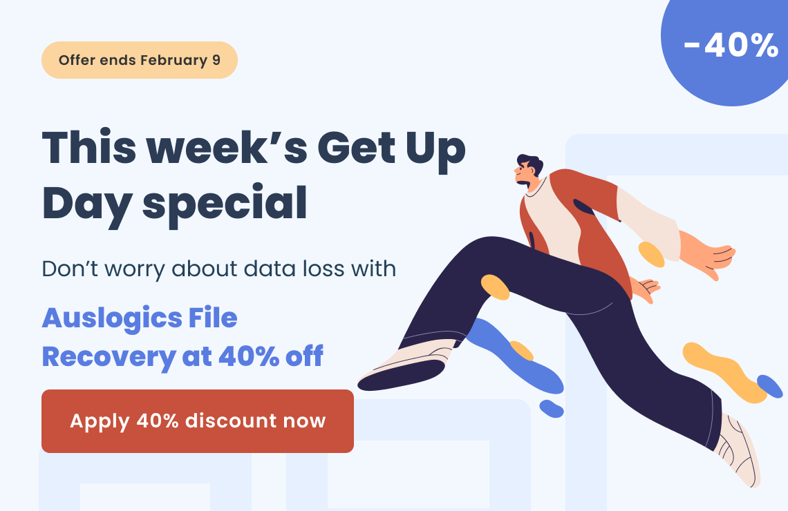 Auslogics File Recovery Get Up Day's Special Promotion