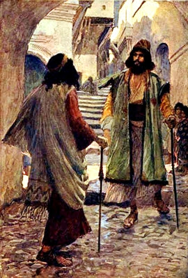 Saul Meets Samuel, by James
                Tissot