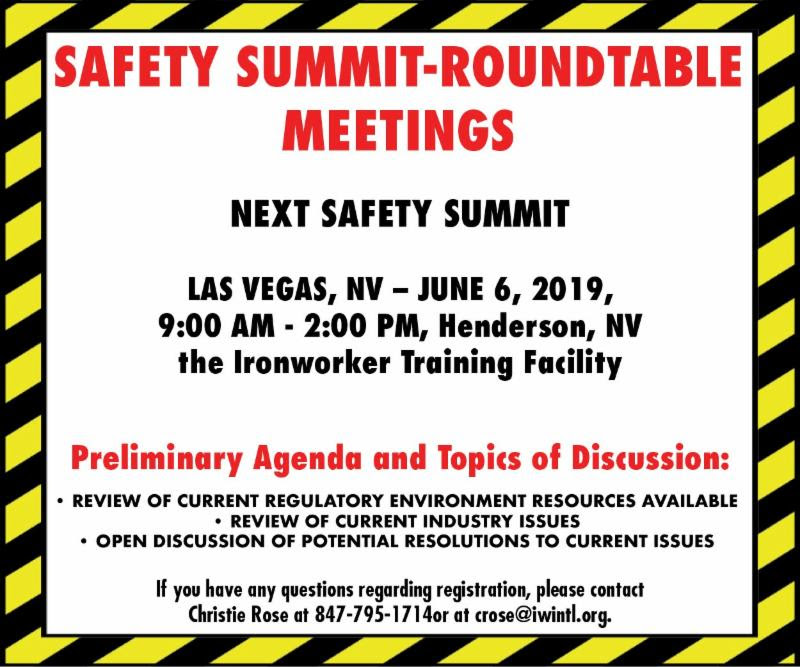 Safety Summit Roundtable Meetings June 6, 2019