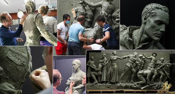 Work on the sculpture in 2020